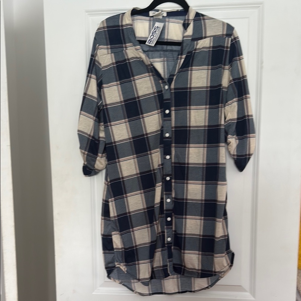 Plaid Button-Up Shirt
